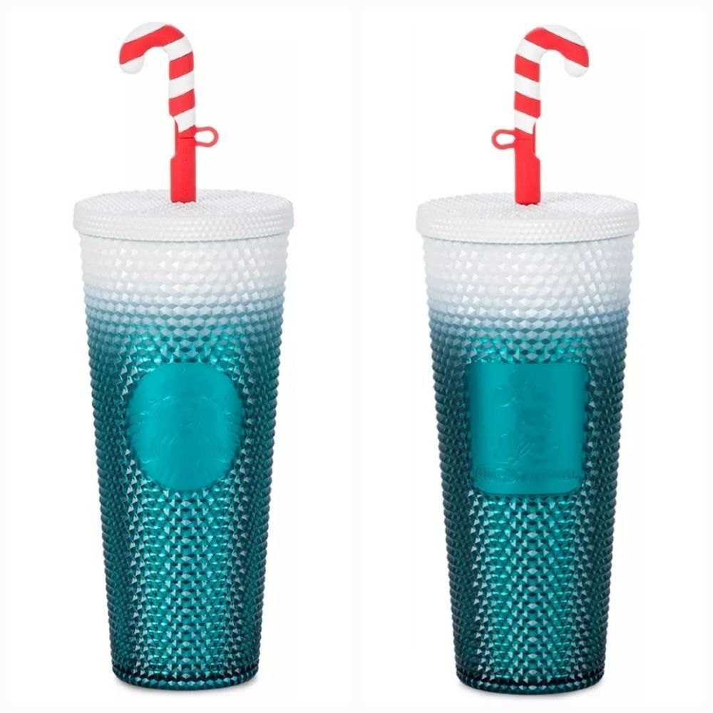 💜NIB Starbucks 2021 Green & White Ombre  Disneyland Resort Textured Tumbler